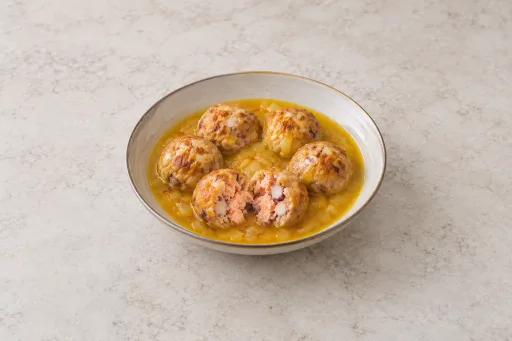 Albóndigas de salmón y pulpo