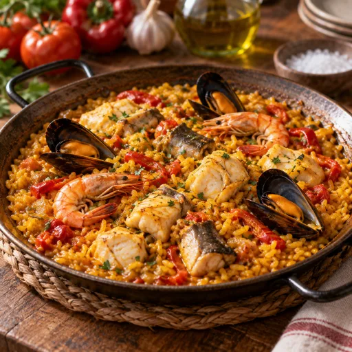 Arroz con congrio y rape