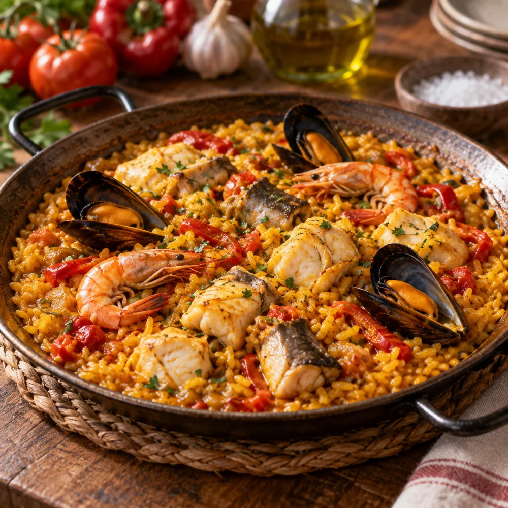 Arroz con congrio y rape