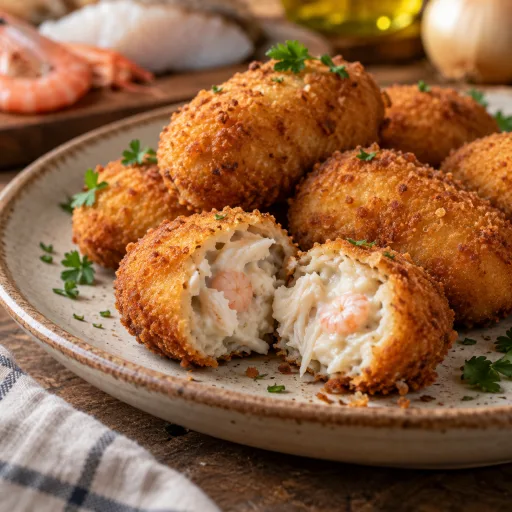 Croquetas de merluza y gambas