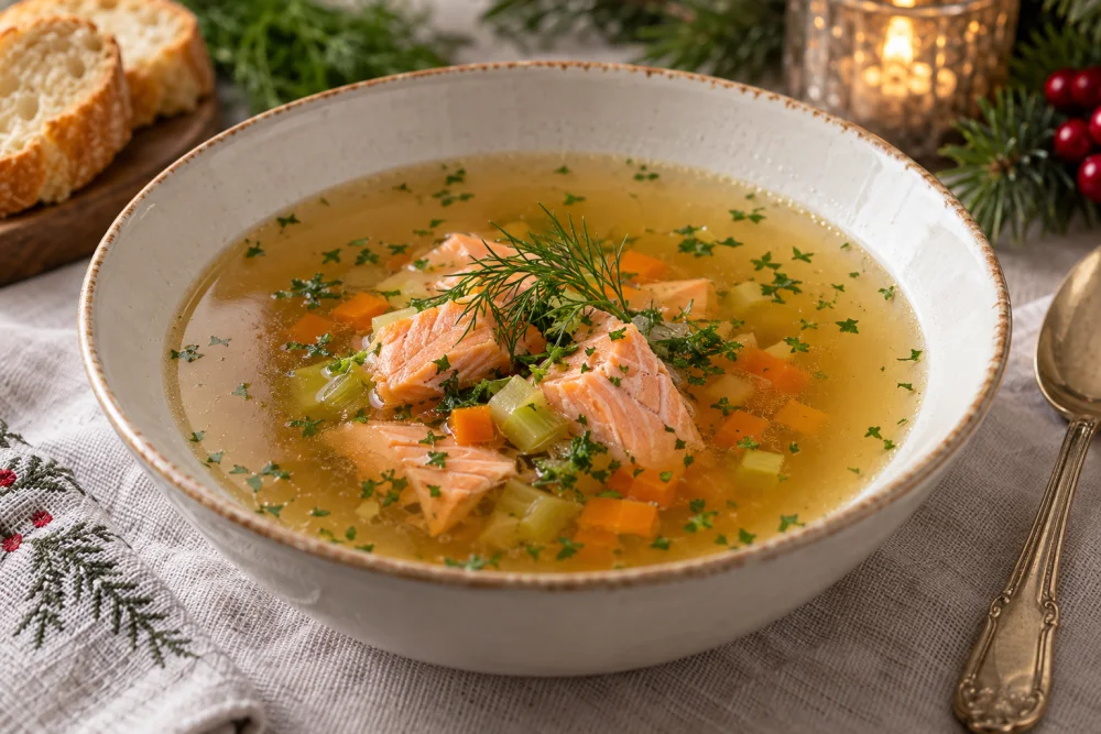 Consomé de salmón