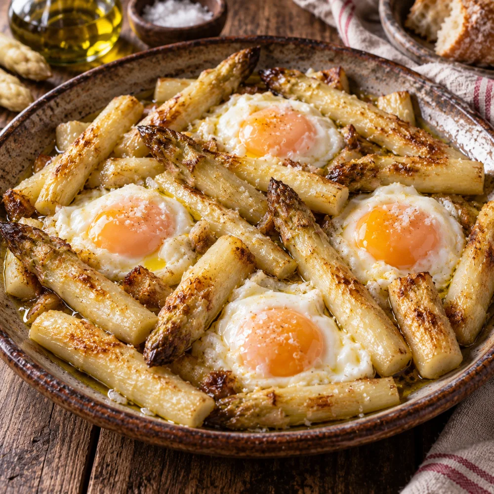 Espárragos fritos