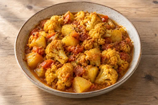 Salteado de coliflor y patatas