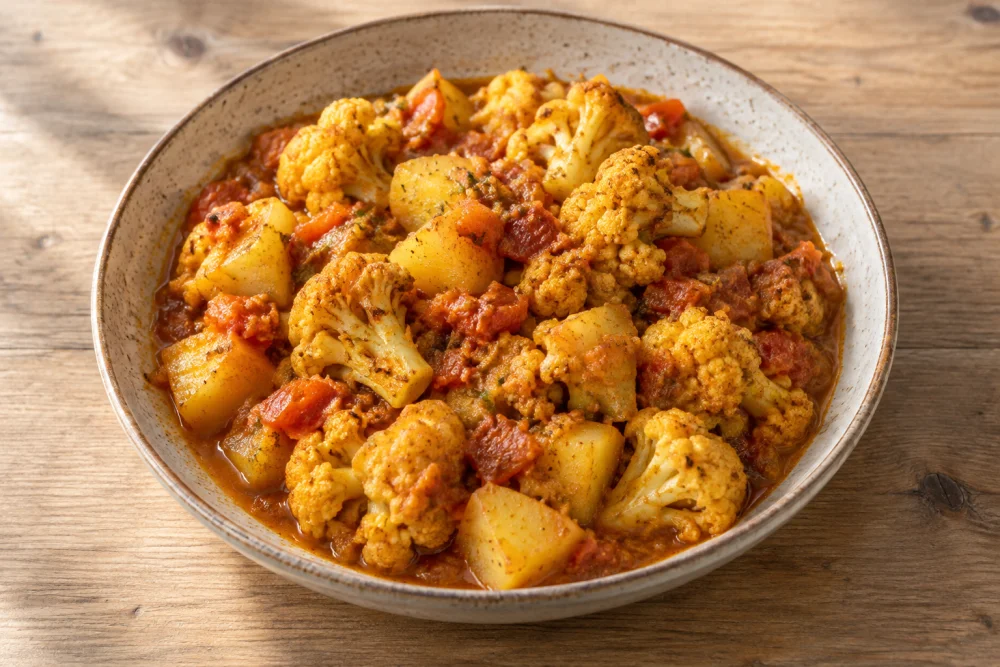 Salteado de coliflor y patatas
