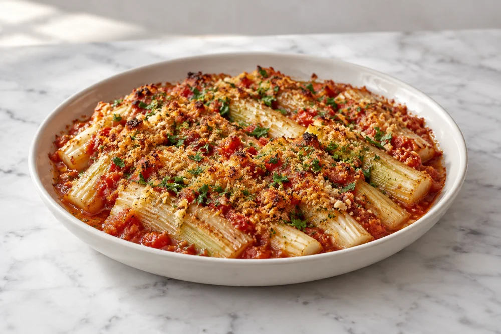 Pencas de acelga con tomate