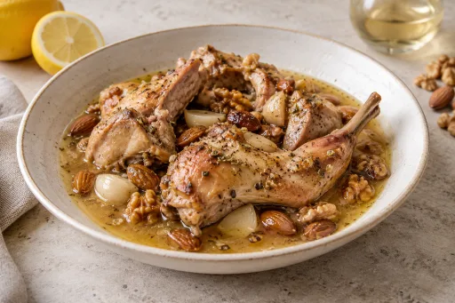 Conejo con salsa de limon