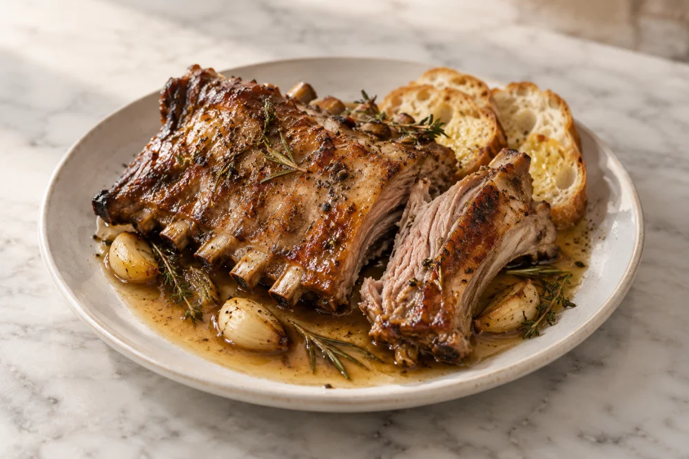 Costillar de cabrito al brandy