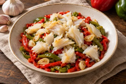 Ensalada templada de bacalao