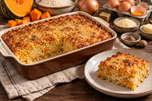 Budín de arroz y calabaza