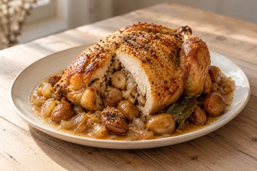 Pollo con castañas
