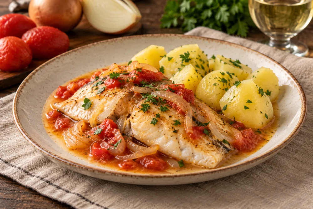 Corvina a la portuguesa