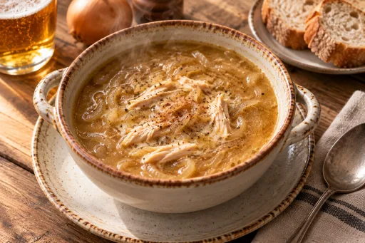 Sopa de cebolla con cerveza