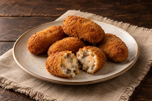 Croquetas de champiñones y gambas