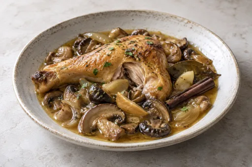 Pollo de payés con setas