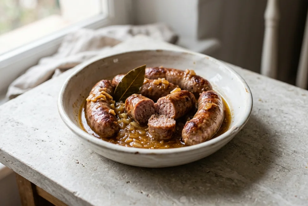 Salchichas al vino fino