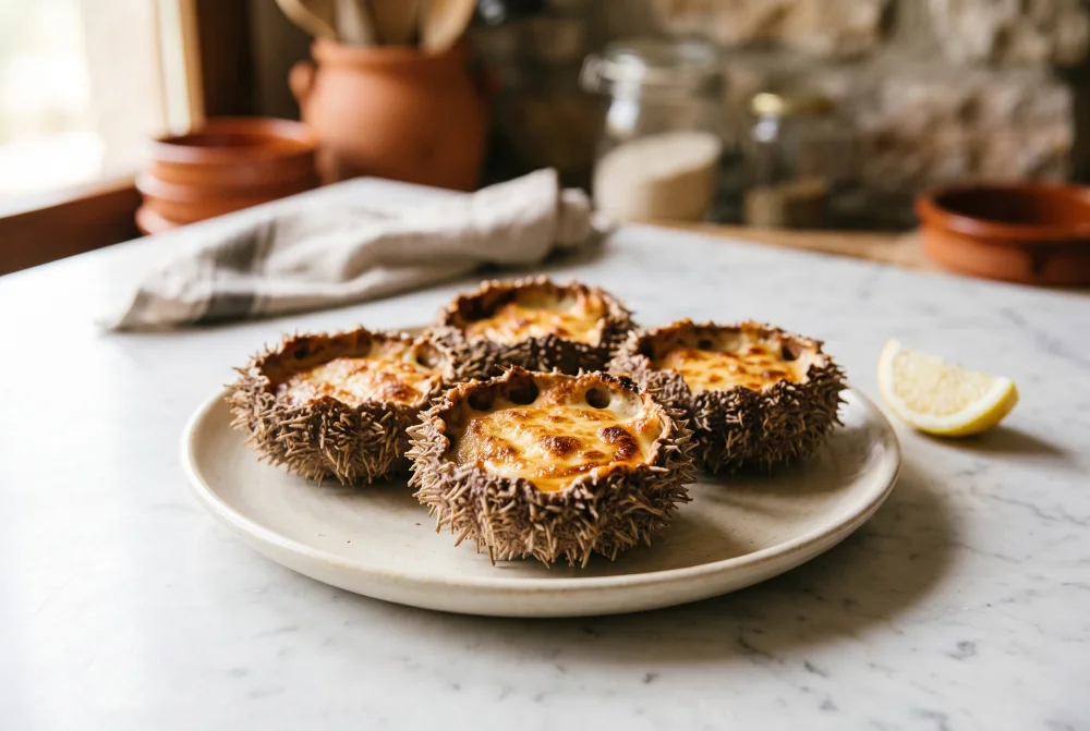 Erizos de mar gratinados