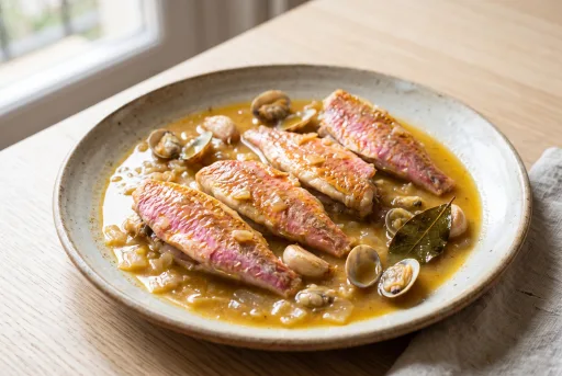 Salmonetes a la sidra