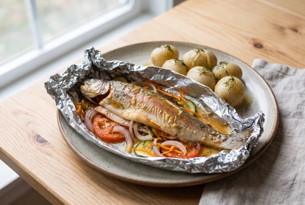 Trucha a la papillote