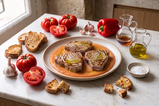 Atún en salmorejo