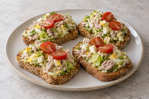 Tosta de atún y huevo duro