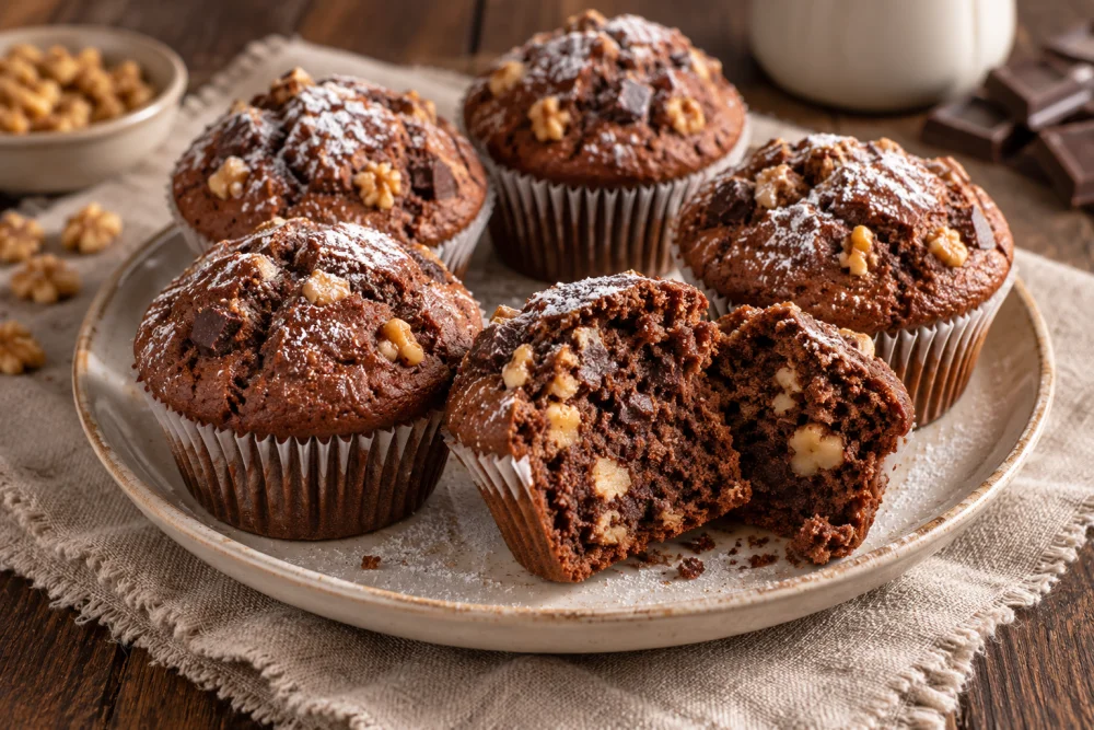 Magdalenas de Chocolate y nueces