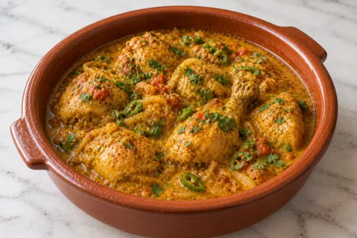 Pollo al curry con coco