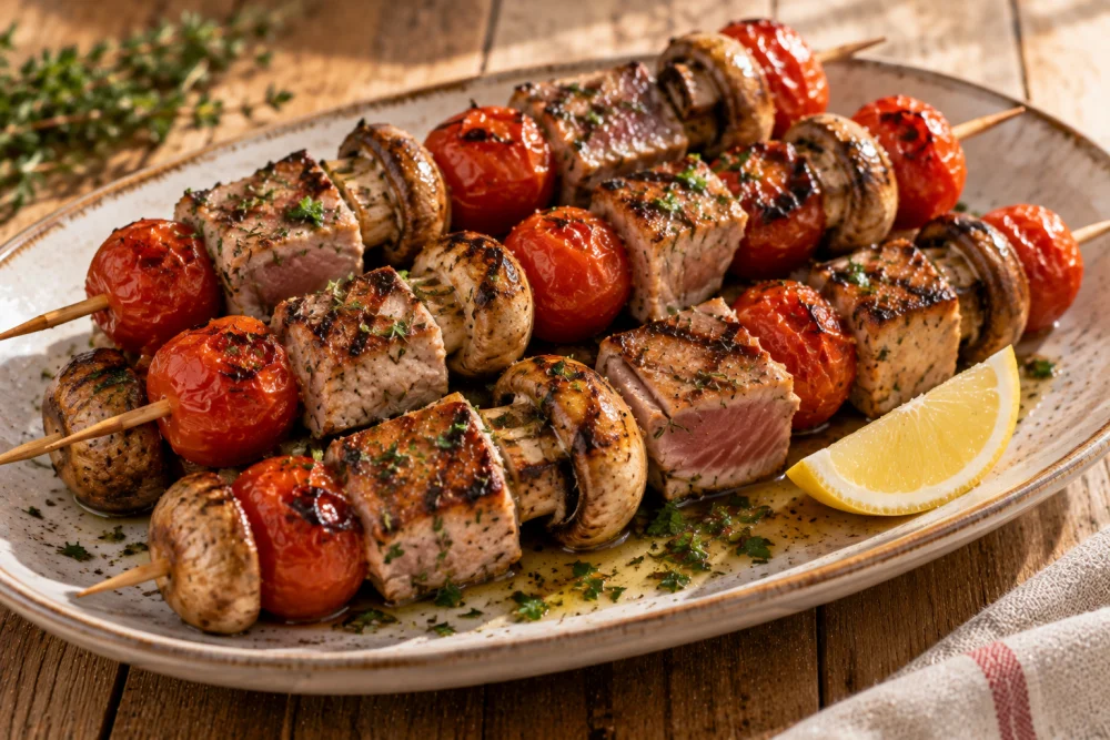 Brochetas de atún