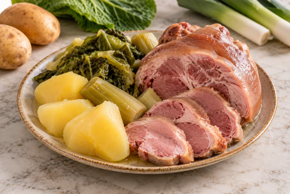 Lacón cocido con patatas.